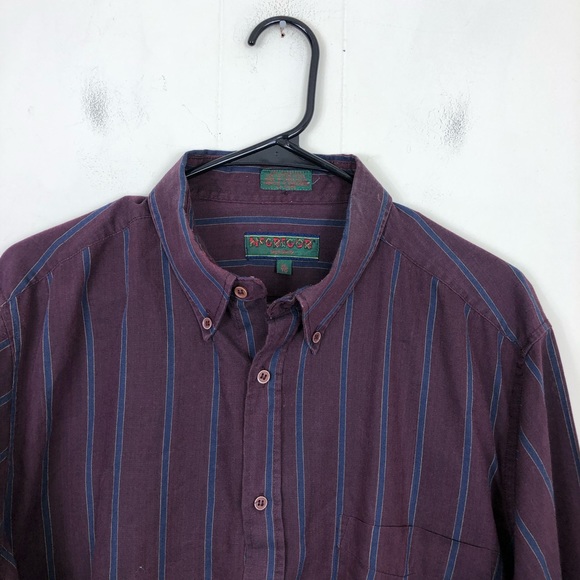 Vintage Single Stitch Striped Button Down Sz XL - Picture 4 of 10